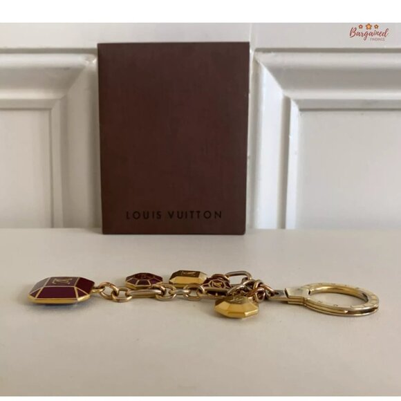 Authentic LOUIS VUITTON Porte Cles Cabochon Keyring Bag Charm - Picture 5 of 8